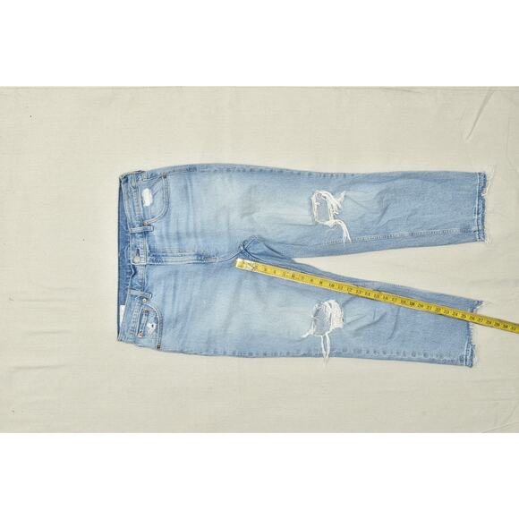 GAP Cheeky Straight High Rise Jeans Women's Regular Size 33 Distressed Cotton - Picture 2 of 8